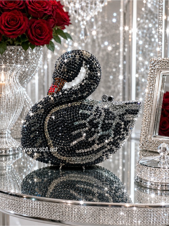 SPARKLING BLING THINGS Handbags - NWT Swan Bird Clutch Purse Sparkling Bling Swarovski Crystal Rhinestones Bag